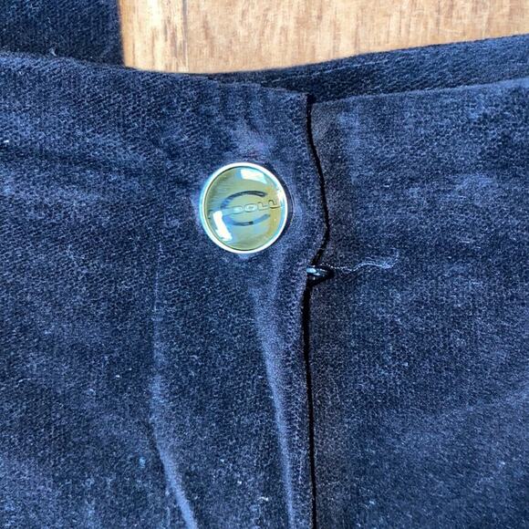 Absolu Paris Vintage 90s Black Velour Pants with Metal Dragon Accents EUC Sz 33 - Picture 2 of 9